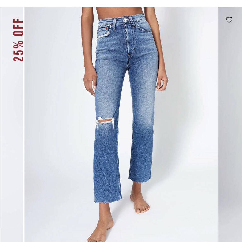 Redone ultra high rise stove pipe Denim